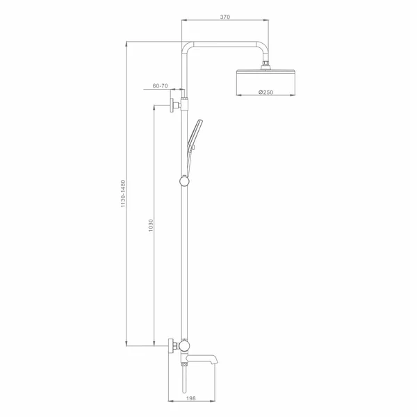 Душевая система Raglo с термостатом для ванны  R20.26