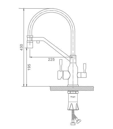 Смеситель Raglo для кухни со съемным гибким изливом R81.62.03