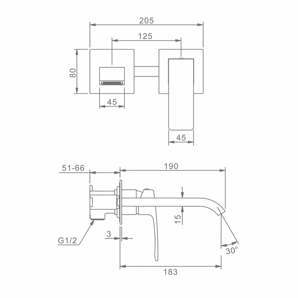 Смеситель Raglo встраиваемый  для умывальника R02.11.09