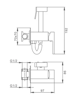 Смеситель Splenka встраиваемый с гигиеническим душем S98.52.03