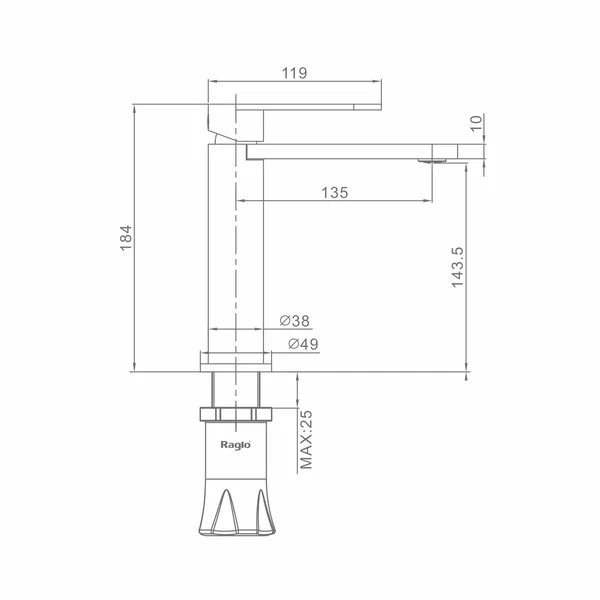 Смеситель Raglo для умывальника R10.10.09