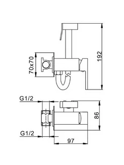 Смеситель Splenka встраиваемый с гигиеническим душем S98.52.07
