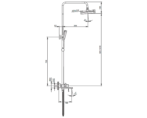 Душевая система Splenka для ванны и душа S01.24.09