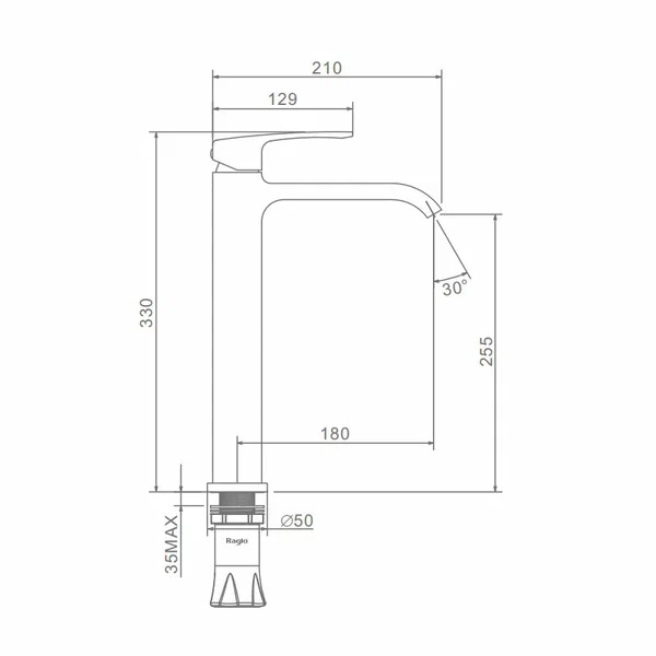 Смеситель Raglo высокий для умывальника R02.15.09