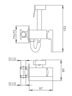 Смеситель Splenka втраиваемый с гигиеническим душем S98.52.06 
