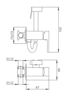 Смеситель Splenka встраиваемый с гигиеническим душем S98.52