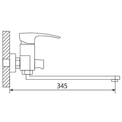 Смеситель для ванны с длинным изливом OUTE T1023 