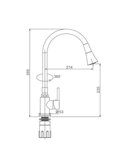 Смеситель Splenka для кухни с гибким изливом S201.4306.09