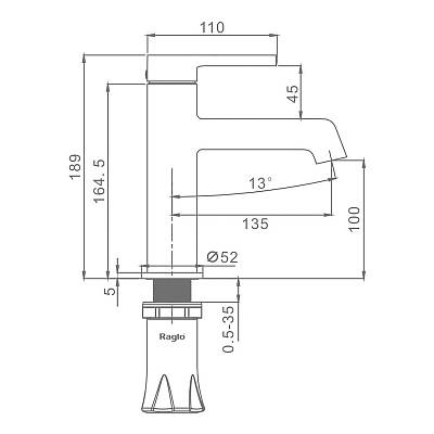 Смеситель Raglo для умывальника R20.10.33