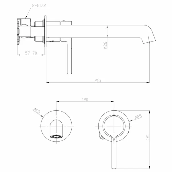 Смеситель Raglo встраиваемый  для умывальника R20.11.03