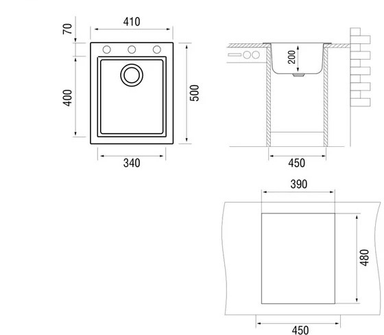Мойка Longran CUG410.500-10 Cube Onyx 