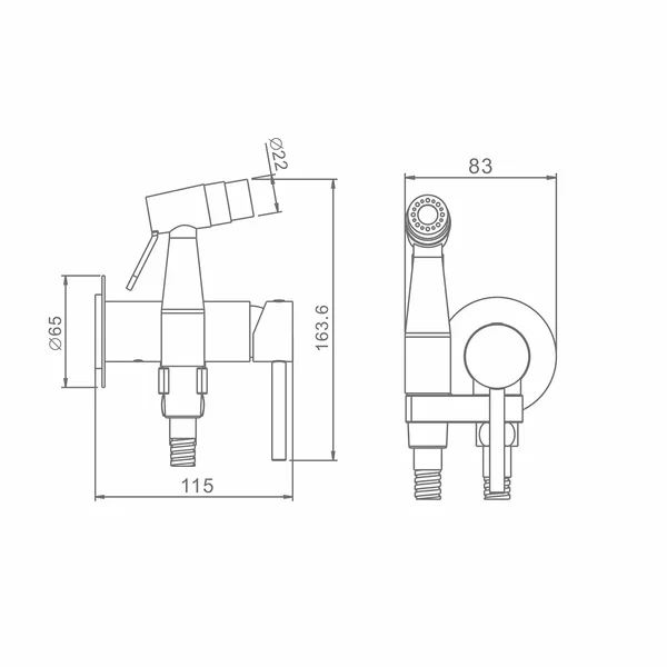 Смеситель Raglo встраиваемый с гигиеническим душем R20.54.33