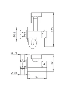 Смеситель Splenka встраиваемый с гигиеническим душем S99.52.03
