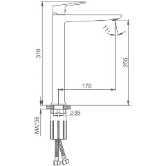 Смеситель Splenka высокий для умывальника S41.15.06