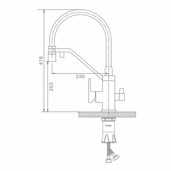 Смеситель Raglo для кухни со съемным гибким изливом R85.62.06