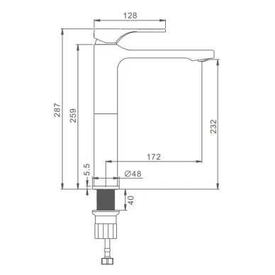 Смеситель Splenks высокий для умывальника S55,15.03