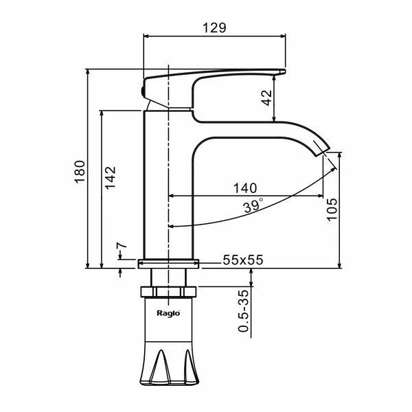 Смеситель Raglo для умывальника R02.10.06