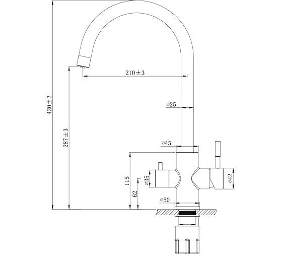 Смеситель Юкинокс UM2194-26, уголь 