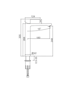 Смеситель Splenka высокий для умывальника S221.15.03 