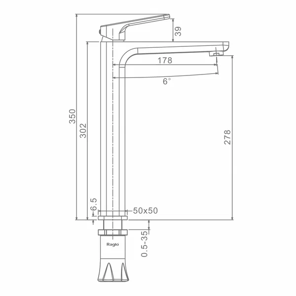 Смеситель Raglo высокий для умывальника R51.15.06