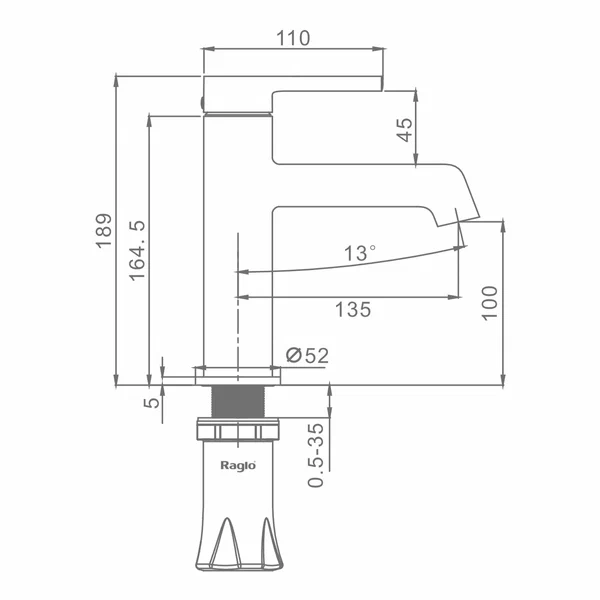 Смеситель Raglo для умывальника R20.10