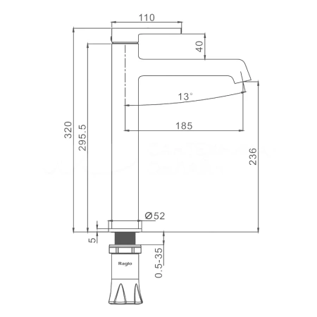 Смеситель Raglo высокий для умывальника R20.15.08