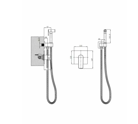 Смеситель Splenka с гигиеническим душем встраиваемый S30.53.09