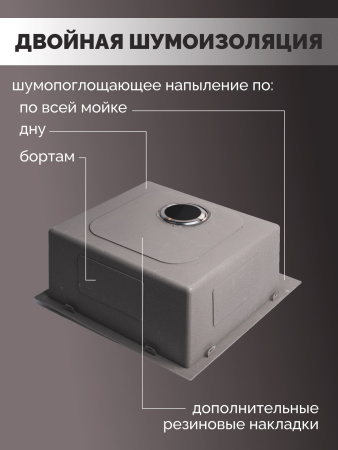 Мойка из нержавейки Ролл-мат 50х50 