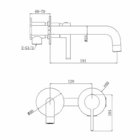 Смеситель Splenka встраиваемый для умывальника S221.11.03