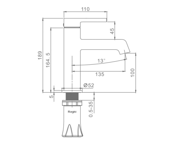 Смеситель Raglo для умывальника R20.10.09