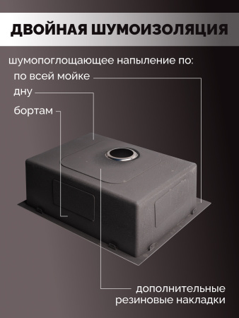 Мойка из нержавейки 60х50 Ролл-мат