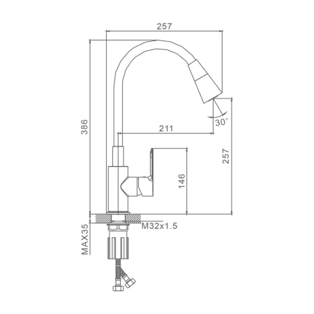 Смеситель Splenka для кухни с гибким изливом S06.43.09