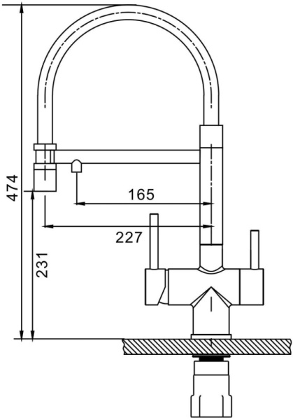 Смеситель Splenka для кузни со съемным гибким изливом S70.63.05