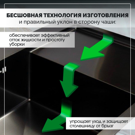 Мойка из нержавейки с крылом 58х48