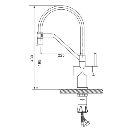 Смеситель Raglo для кухни со съемным гибким изливом R86.41.09