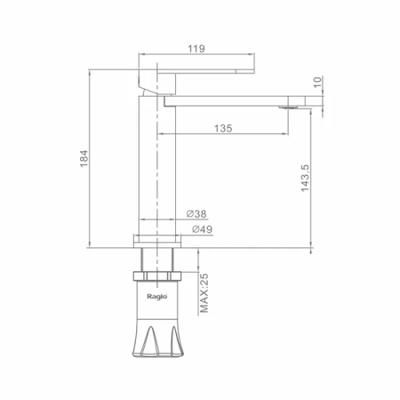 Смеситель Raglo для умывальника R10.10.05