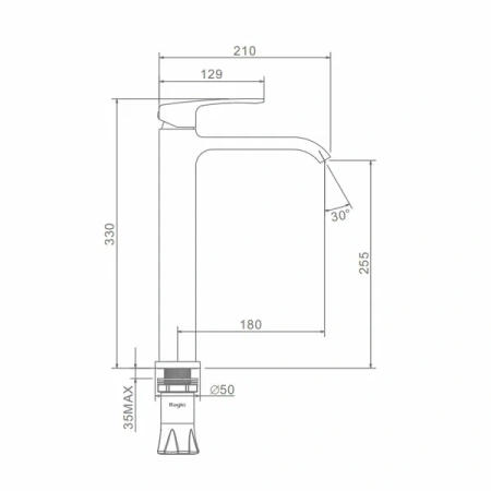 Смеситель Raglo высокий для умывальника R02.15.09