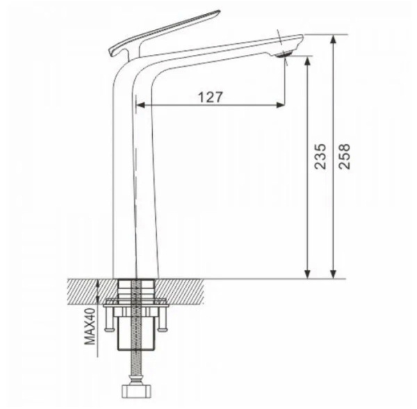 Смеситель для умывальника OUTE T10901H-1 