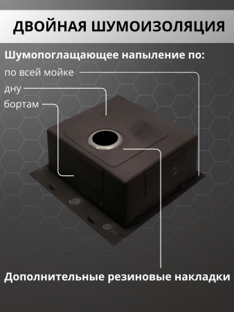 Мойка из нержавейки 50х50 DECOR