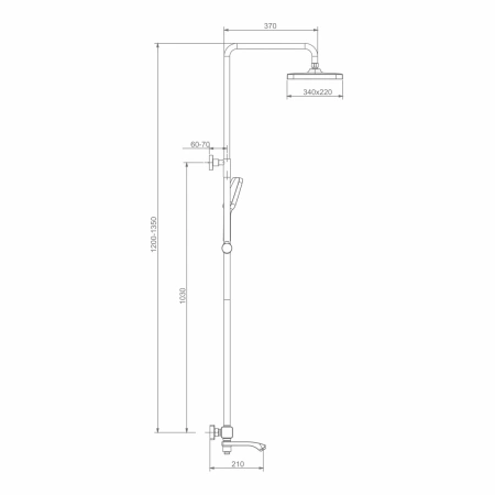 Душевая система Raglo с термостатом для ванны