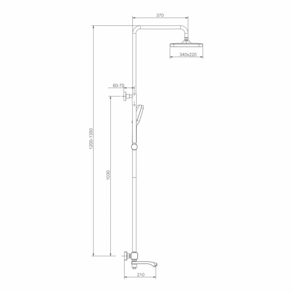 Душевая система Raglo с термостатом для ванны