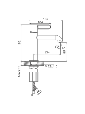 Смеситель Splenka для умывальника S03.10.23