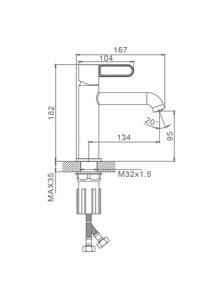Смеситель Splenka для умывальника S03.10.23
