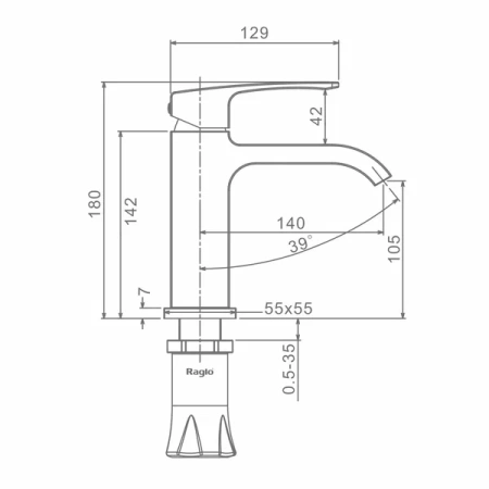 Смеситель Raglo для умывальника R02.10.09