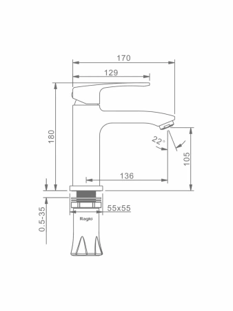 Смеситель Raglo для умывальника