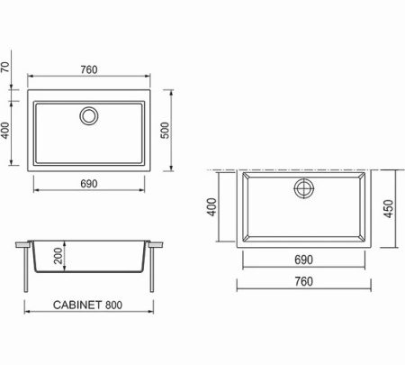 Мойка Longean CUG760.500-49 Cube Croma 