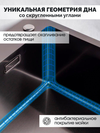 Мойка из нержавейки Ролл-мат 60х50 