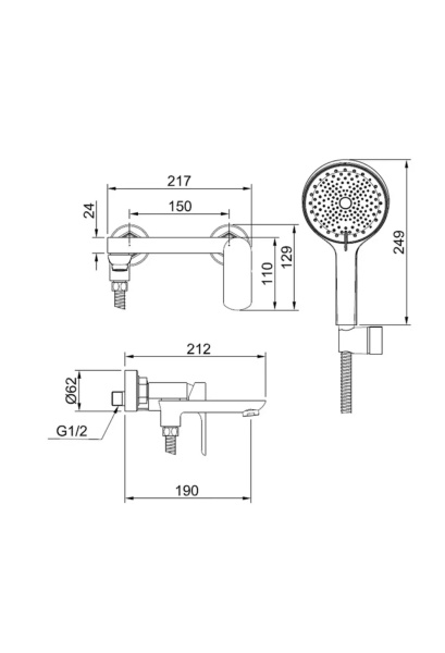 Смеситель Raglo для ванны и душа R03.30