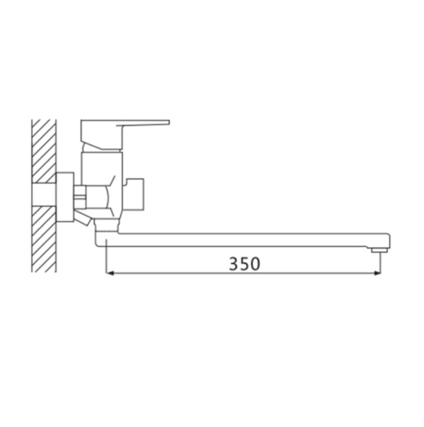 Смеситель OUTE для ванны с длинным изливом, латунь (1/10), T20323