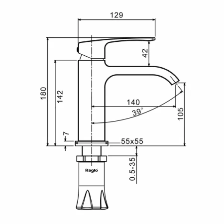 Смеситель Raglo для умывальника R02.10.06